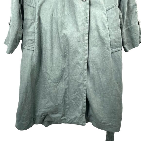 Madewell‎ Textural linen blend unlined Trench Coat Size XXS Architect Green - Picture 7 of 16